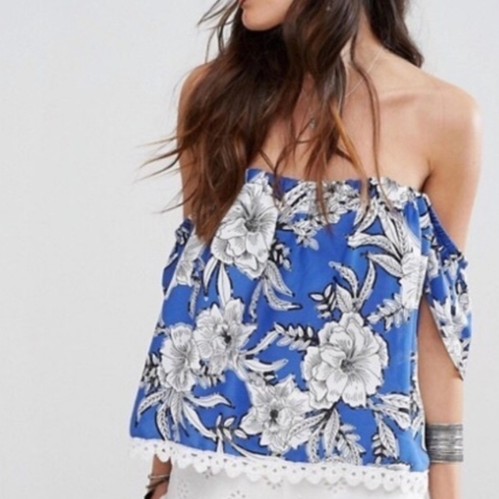 Lovers + Friends Life's a Beach Off Shoulder Floral Top